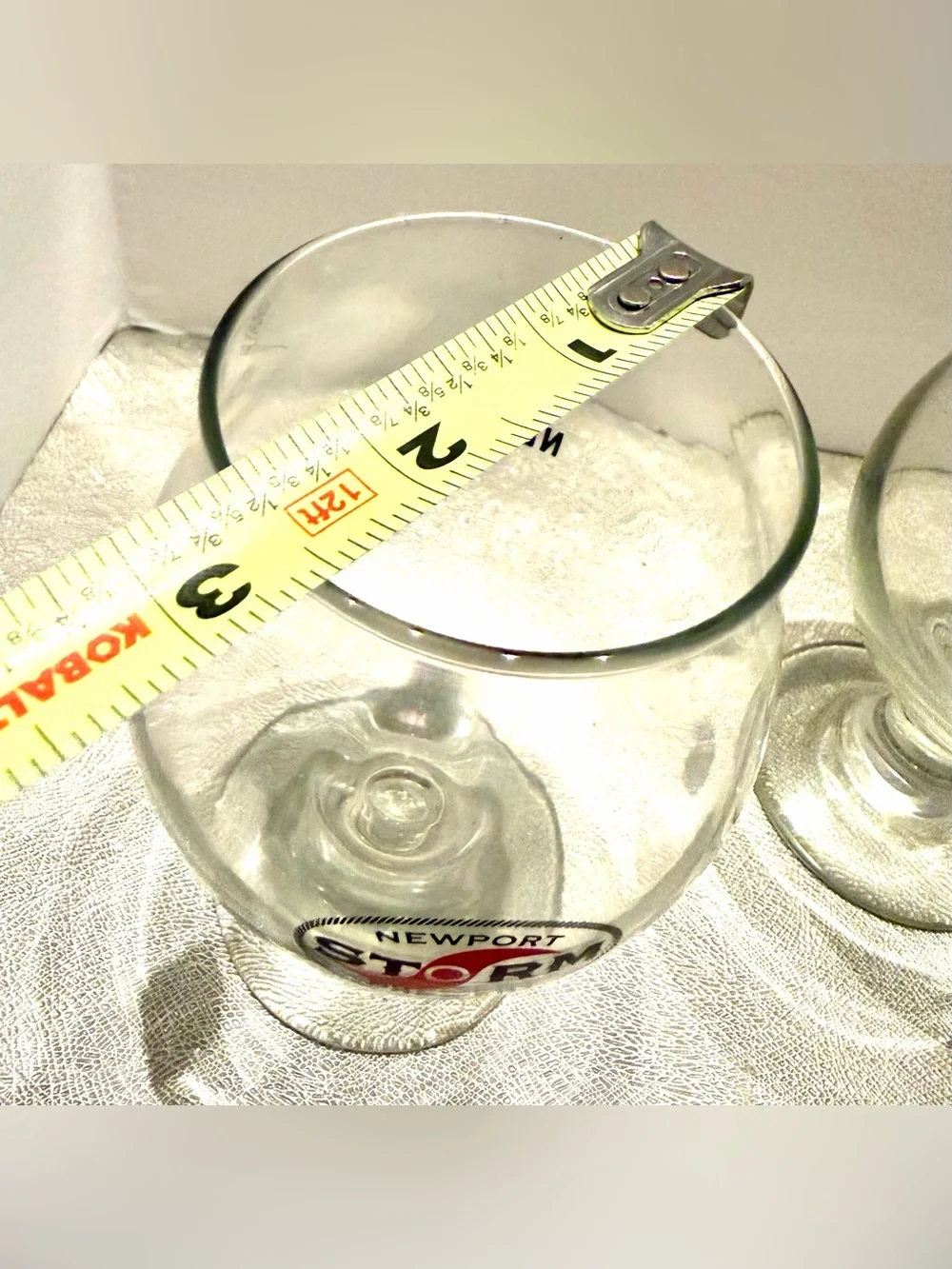 Newport Storm Brewery Branded Goblet Glasses with Red & Black Logo